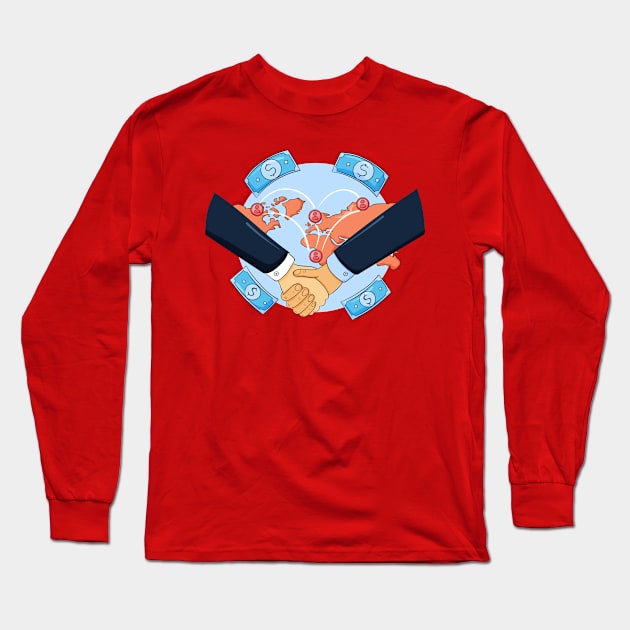 International Trade Concept Long Sleeve T-Shirt by Mako Design 